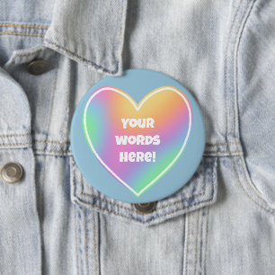 Personalized Rainbow Heart Button