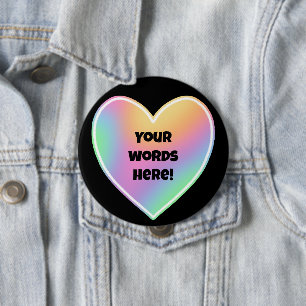 Personalized Rainbow Heart Button