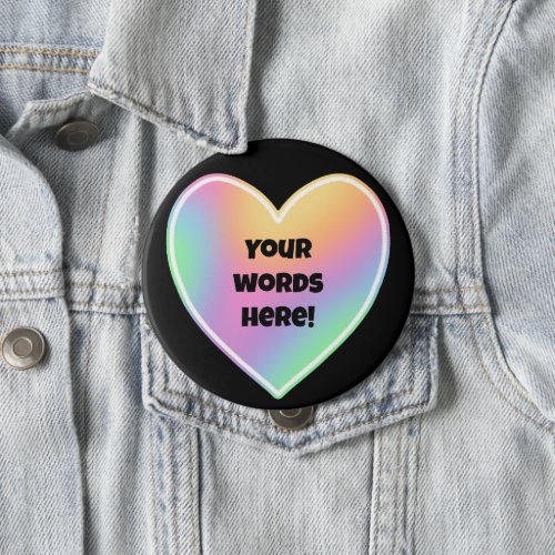 Personalized Rainbow Heart Button