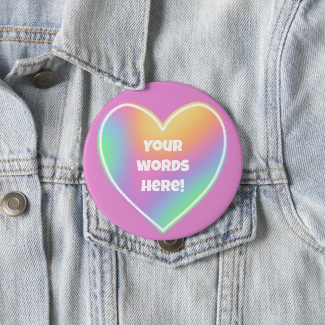 Personalized Rainbow Heart Button (In Situ)