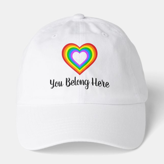 Personalized Rainbow Heart Hat (Front)