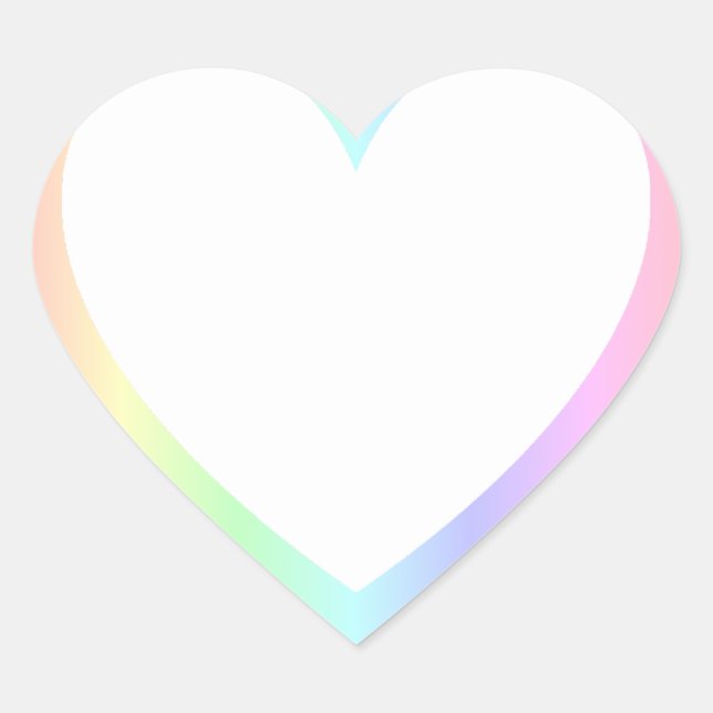 Personalized Rainbow Heart Photo  Heart Sticker (Front)
