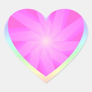 Personalized Rainbow Heart Photo Heart Sticker
