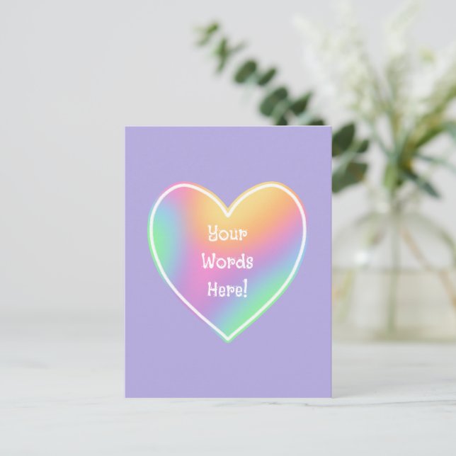 Personalized Rainbow Heart Postcards (Standing Front)