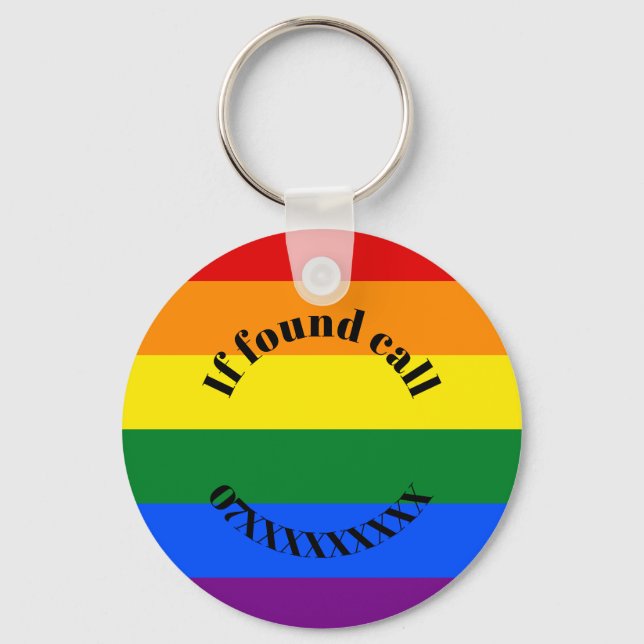 Personalized Rainbow Keyring - Design2 (Front)