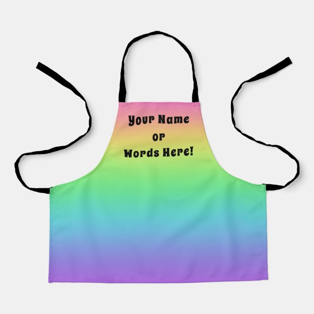 Personalized Rainbow Kids Apron (Front)