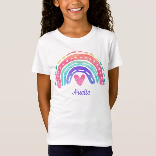Personalized Rainbow Kids T_shirt Name Top