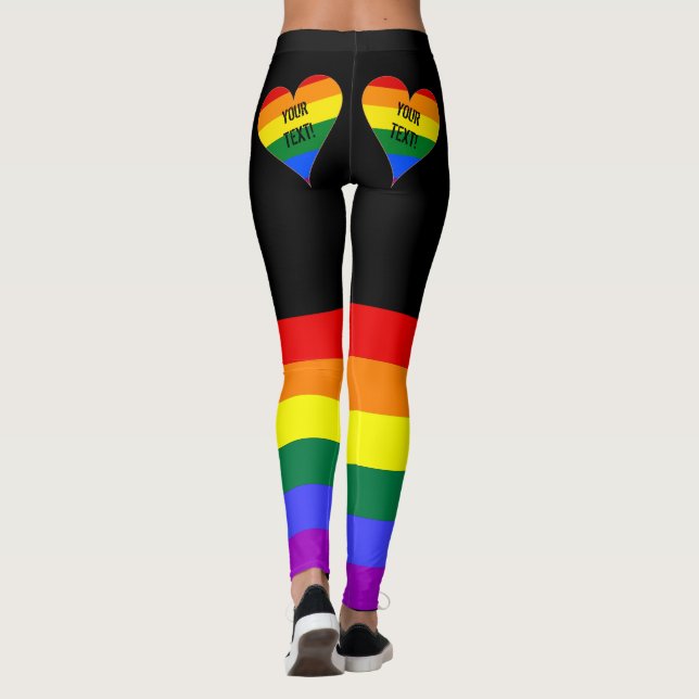 Personalized Rainbow LGBT Pride Leggings (Back)