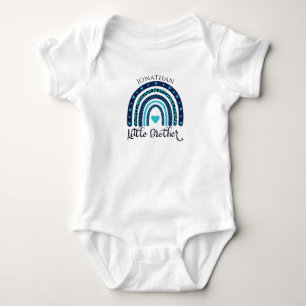 Personalized Rainbow Little Brother Baby Bodysuit