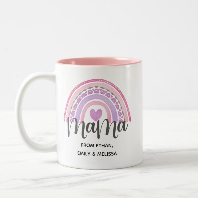 Personalized Rainbow Mama Mothers Day Mug (Left)