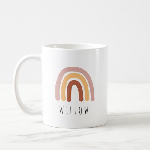 Personalized Rainbow Modern Boho Minimalist Coffee Mug
