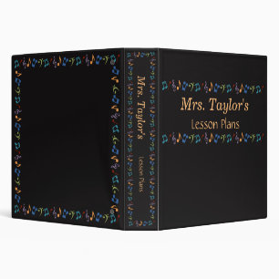 Personalized Rainbow Music Notes Binder