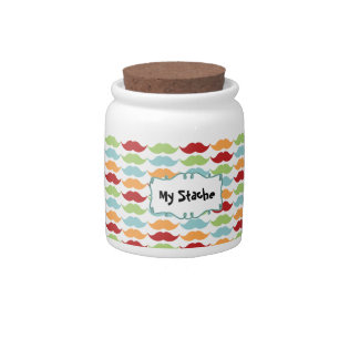 Personalized Rainbow Mustache Candy Jar My Stache