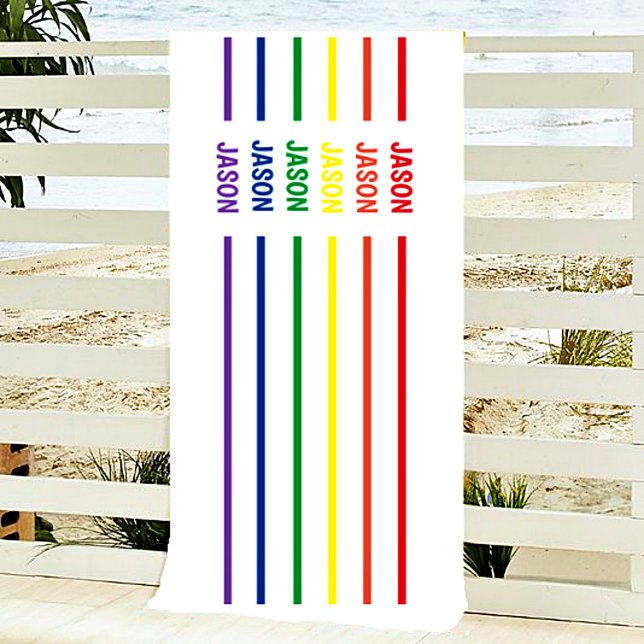Personalized rainbow name beach towel (Creator Uploaded)