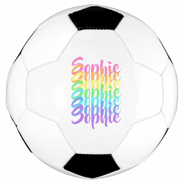 Personalized Rainbow Names Soccer Ball (Front)