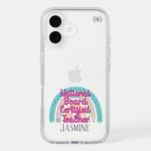 Personalized Rainbow National Board Teacher iPhone 16 Case