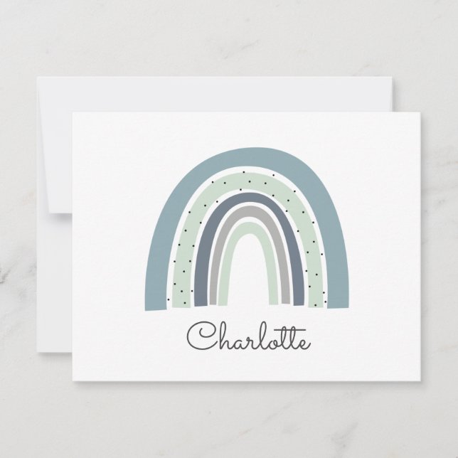 Personalized Rainbow  Note Card (Front)