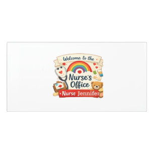 Personalized Rainbow Nurse's Office Door Sign Cu
