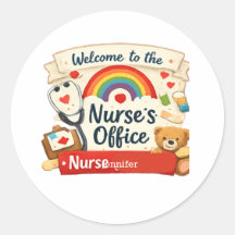 Personalized Rainbow Nurse's Office Door Sign | Cu
