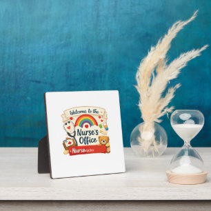 Personalized Rainbow Nurse's Office Door Sign Cu Plaque