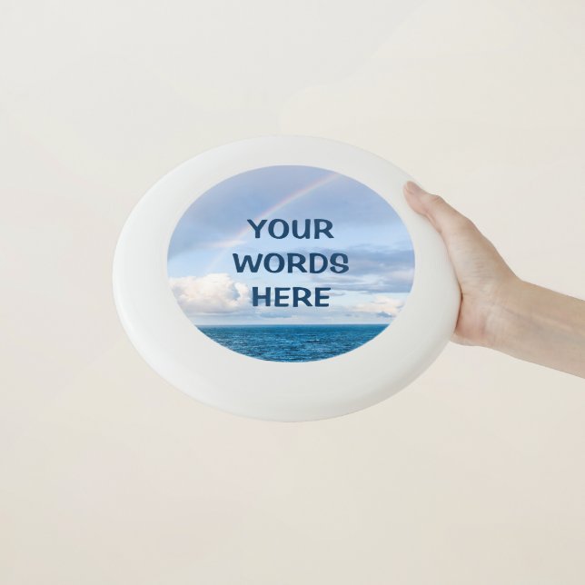 Personalized Rainbow Ocean Photo Wham-O Frisbee (In Hand)