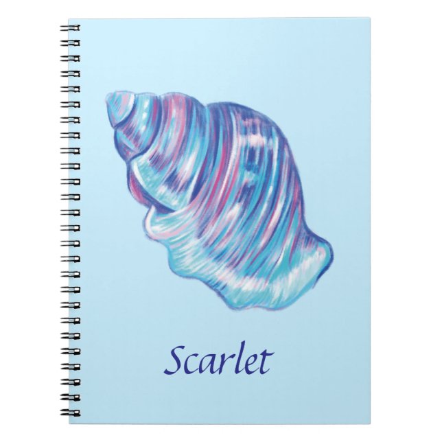 Personalized rainbow ocean seashell illustration notebook (Front)