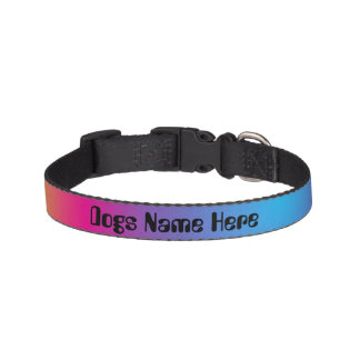 Personalized Rainbow Ombre Dog Collar