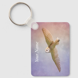 Personalized Rainbow Owl Keychain