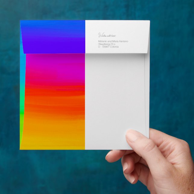 Personalized rainbow painting   envelope (Hand)