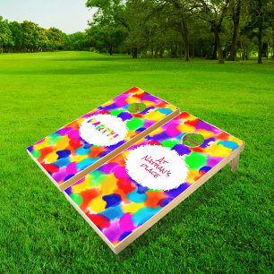 Personalized Rainbow Party Cornhole Set