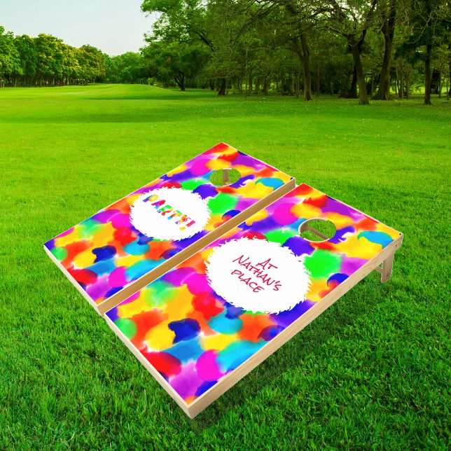 Personalized Rainbow Party Cornhole Set (Creator Uploaded)