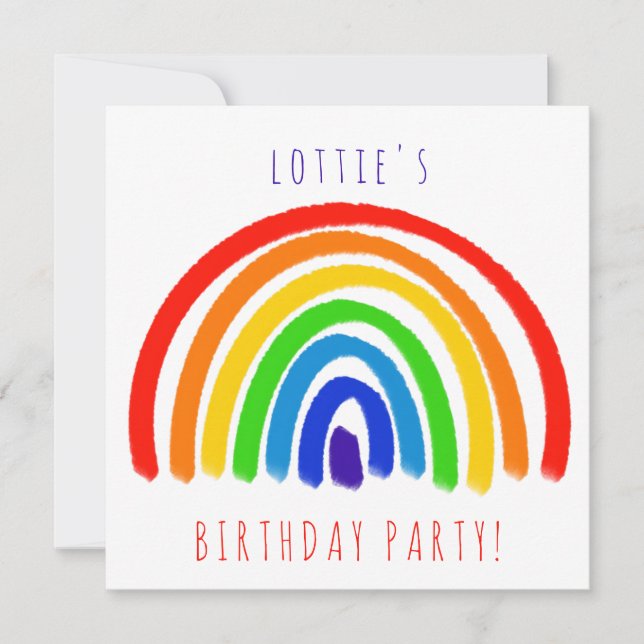 Personalized Rainbow Party Invitation (Front)