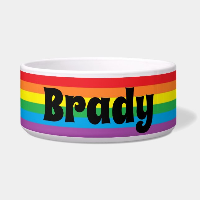 Personalized Rainbow Pet Bowl (Front)
