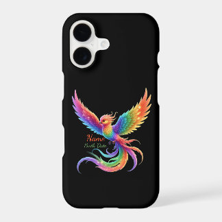 Personalized Rainbow Phoenix Name Birthdate Gift iPhone 17 Case