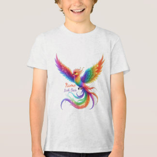 Personalized Rainbow Phoenix Name Birthdate Gift Tri-Blend Shirt
