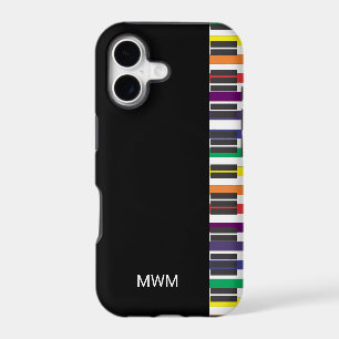 Personalized Rainbow Piano Keys iPhone 17 Case