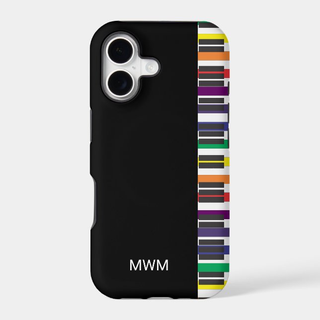 Personalized Rainbow Piano Keys Case-Mate iPhone Case (Back)