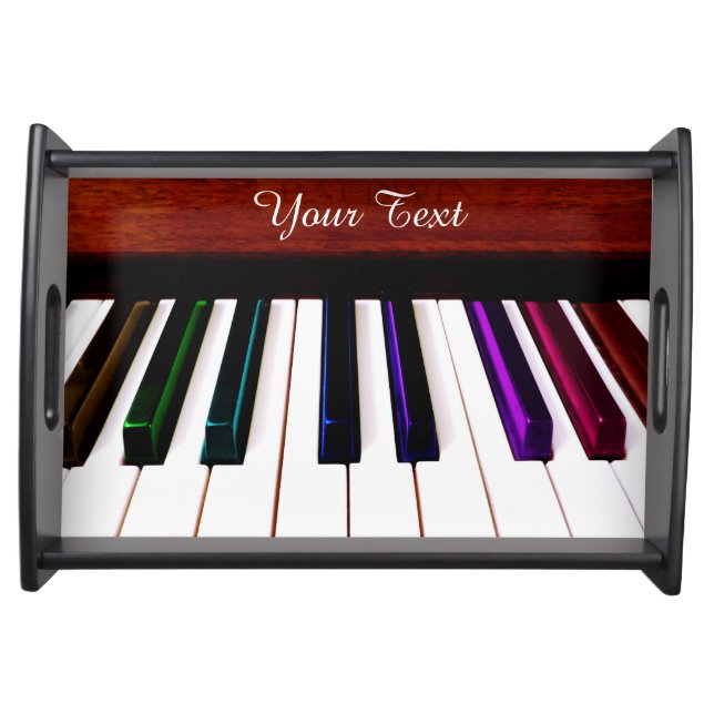 Personalized Rainbow Piano Music Serving Tray (Front)