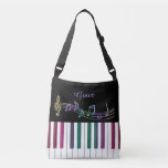 Personalized Rainbow Piano Music Tote Bag