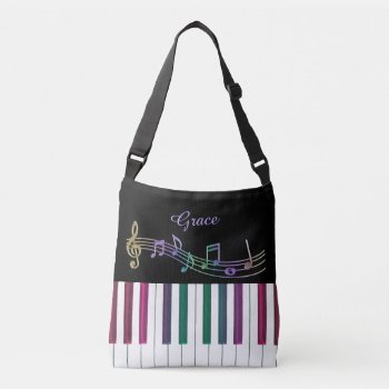 Personalized Rainbow Piano Music Tote Bag by UROCKDezineZone at Zazzle