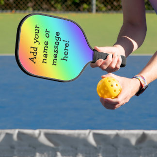Personalized Rainbow Pickleball Paddle