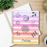 Personalized Rainbow Planner<br><div class="desc">This girly planner is decorated with rainbow colors and an abstract pattern of doodles. Easily customizable.
Original Design © Michele Davies.</div>