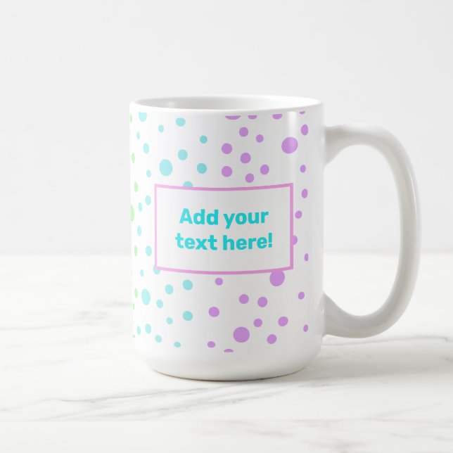 Personalized Rainbow Polka Dot Coffee Mug (Right)