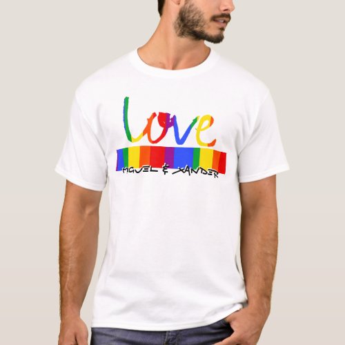 Personalized Rainbow Pride Love  T_Shirt