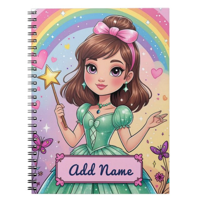 Personalized Rainbow Princess Notebook (Front)