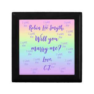 Personalized Rainbow Proposal Gift Box