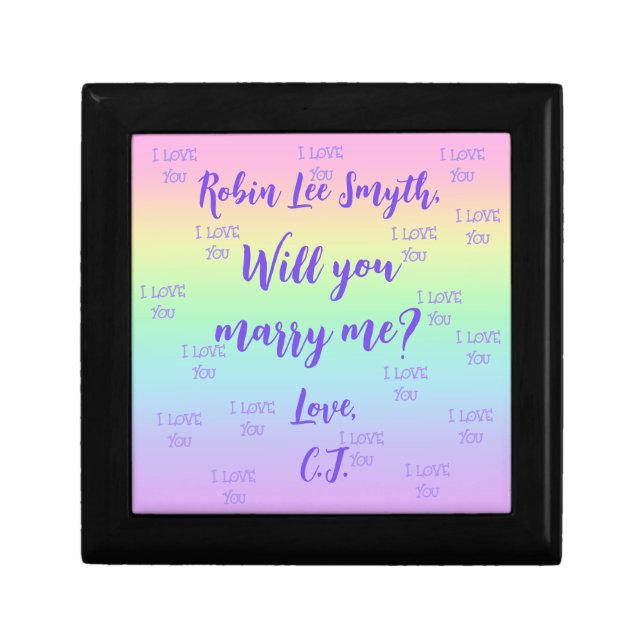 Personalized Rainbow Proposal Gift Box (Front)