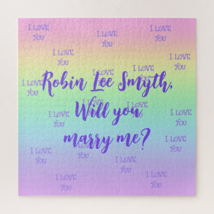 Personalized Rainbow Proposal Jigsaw Puzzle