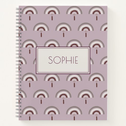 Personalized Rainbow Rainbow Silver Pink  Notebook