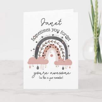 Personalized Rainbow Reminder: You're Awesome! Card